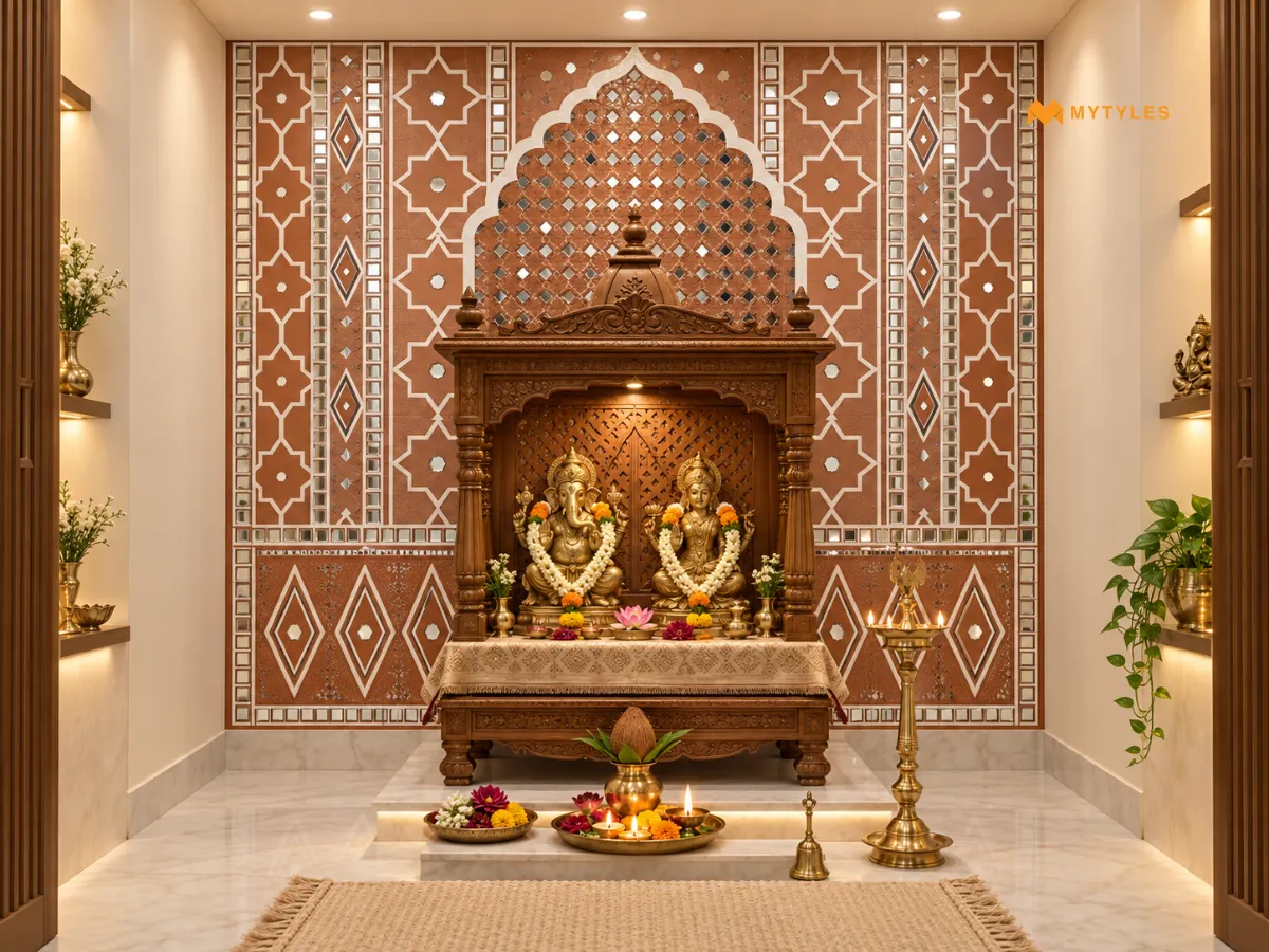 Mirror Finish Tiles for a Pooja Room